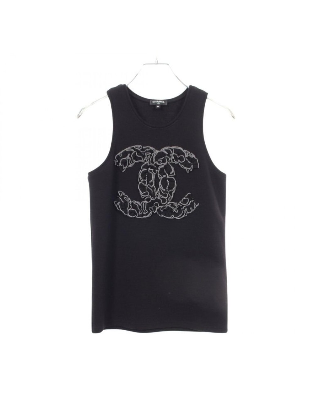 Chanel Tank Top CC Logo Ruffle Wool